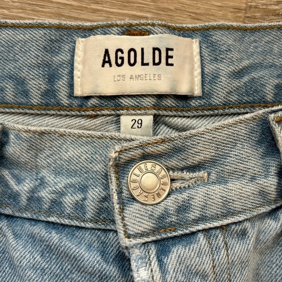 AGOLDE Riley High Rise Straight Crop Destroyed Jeans Size 29 - Picture 11 of 15